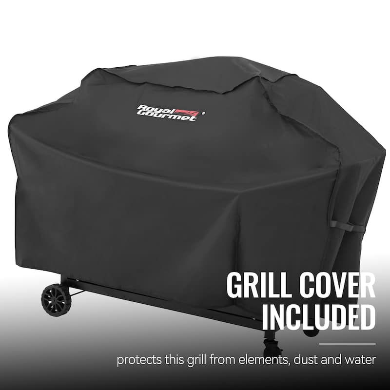Royal Gourmet 2-Burner Gas and Charcoal Combo Grill with Cover, black