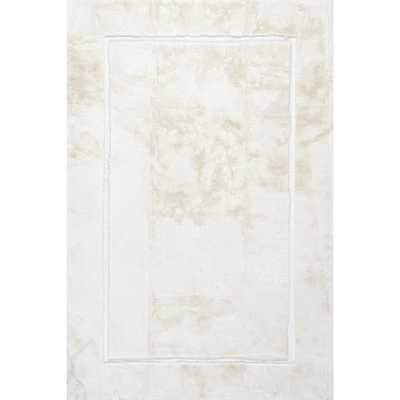 Nuloom Auralyn Solid Cloud Washable Area Rug - 7' 6" x 9' 6" - Off White - Rectangle