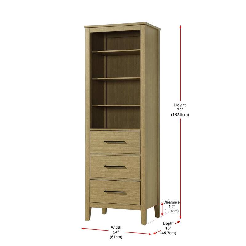 Laura 16-28 Inch Open Shelving Bath Storage Cabinet