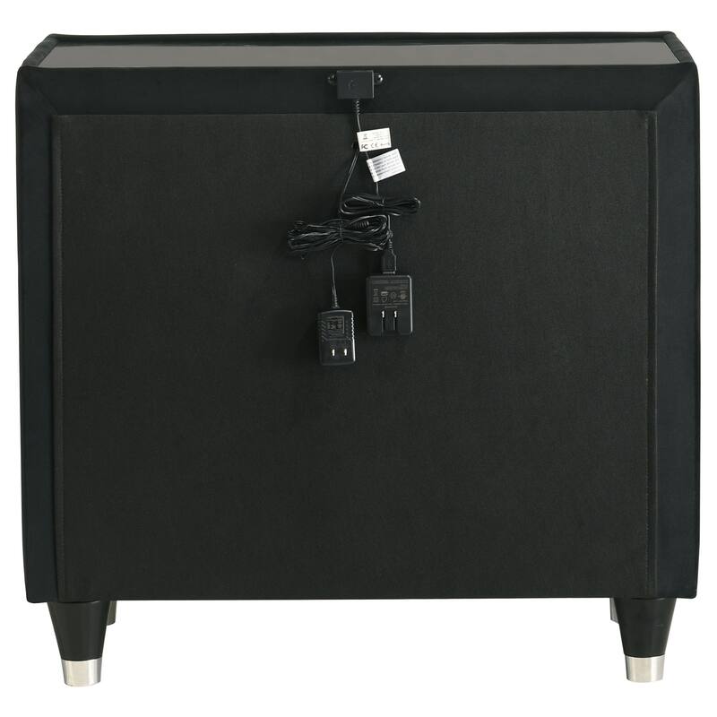 Lorient 2-drawer LED Nightstand with USB Black