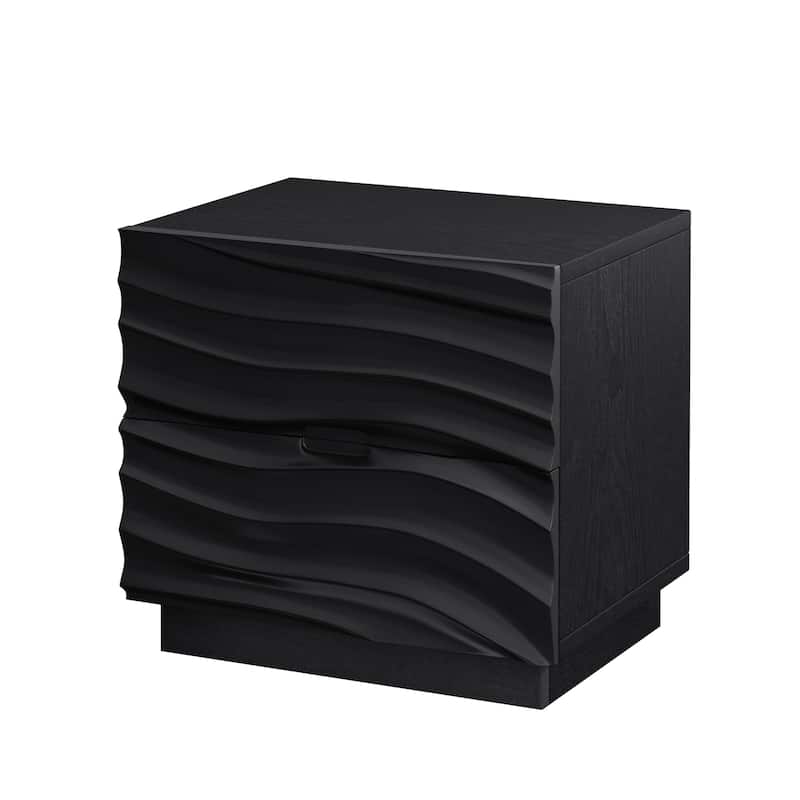 Mid-Century Modern Woodern Nightstand with Storage Drawers