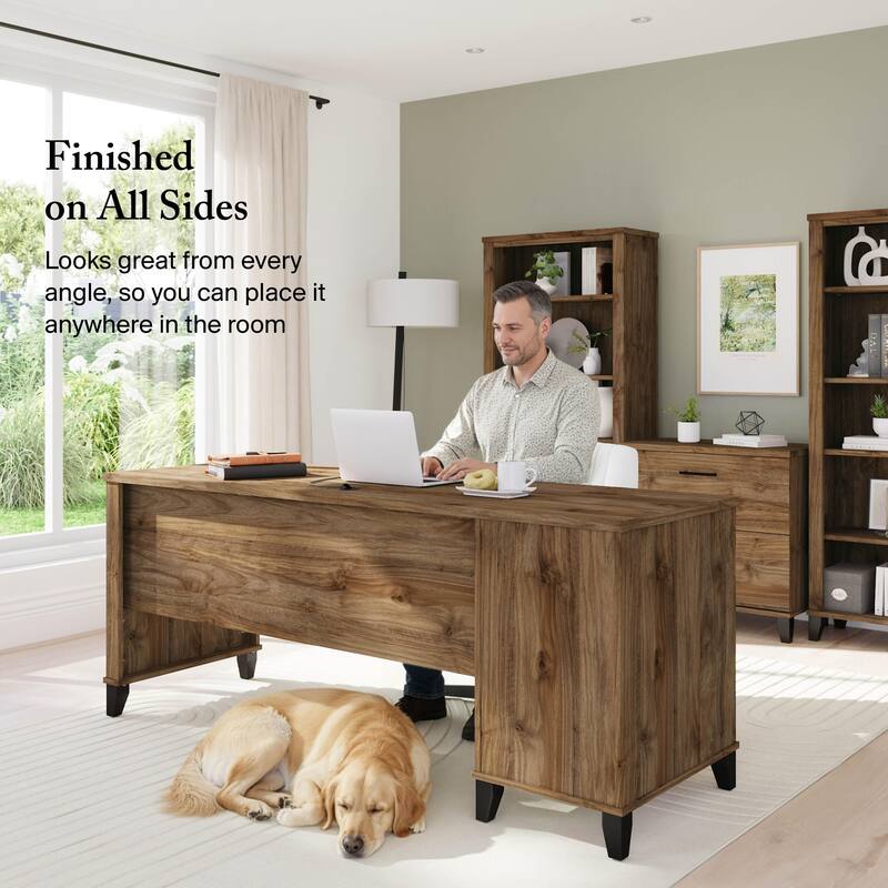 Bush Furniture Somerset 72W Office Desk with Storage Drawers