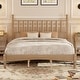 preview thumbnail 11 of 25, Queen Size Wood Platform Bed with Gourd Shaped Headboard, Retro Style Platform Bed with Wooden Slat Support, White