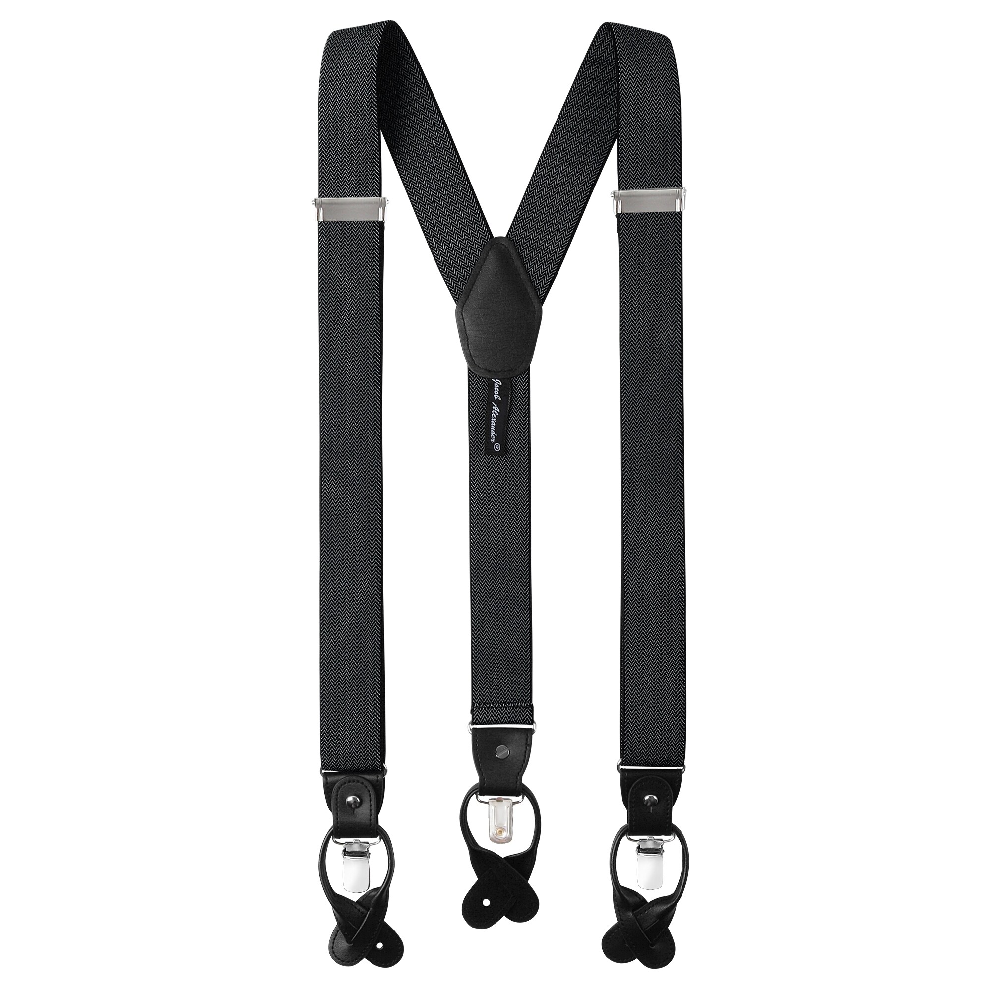 Men Fashion 6 Clip-on Adjustable Elastic Pants Braces Y-back Slim Suspender Belt