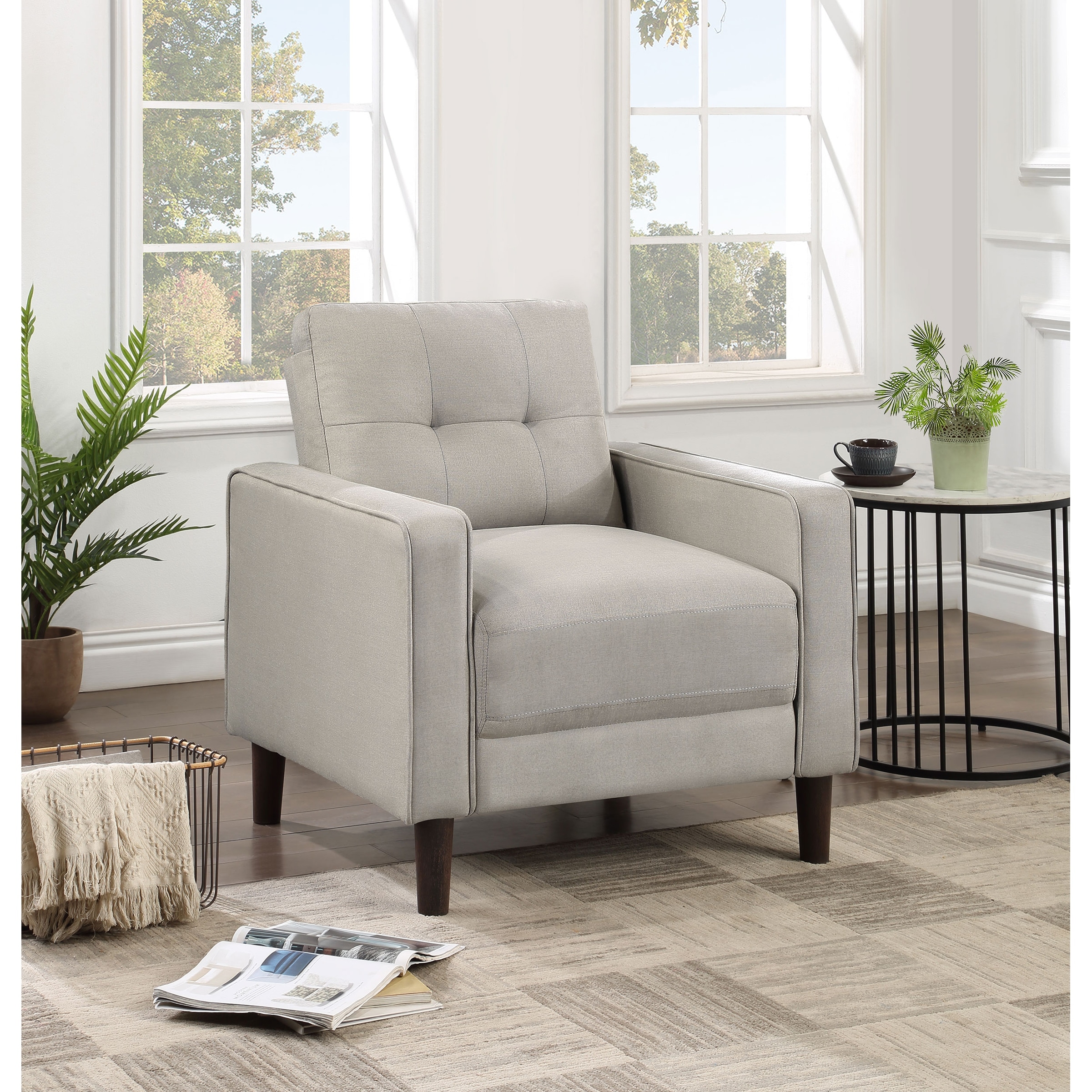 Bowen Upholstered Track Arm Tufted Accent Chair