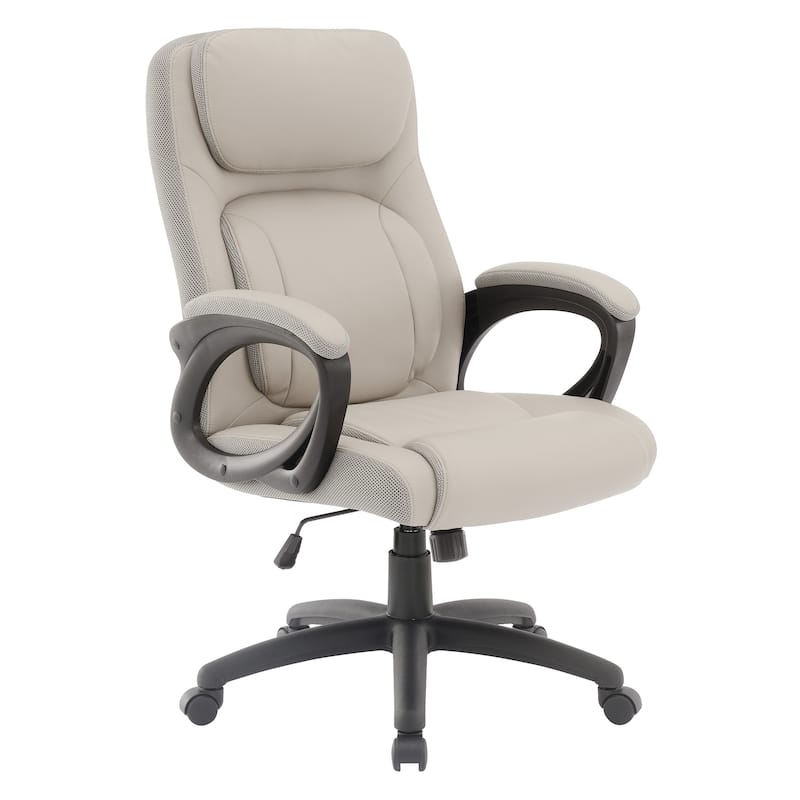 Managers Office Chair with Faux Leather with Padded Arms - Charcoal