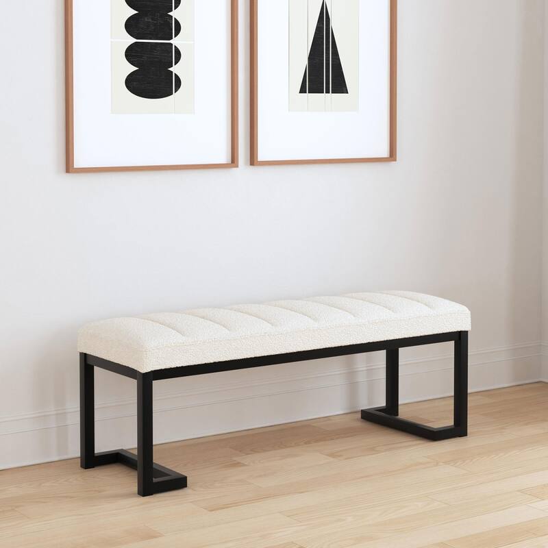 Mesa Boucle Upholstered Tufted Accent Bench