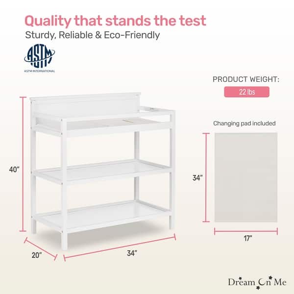 dimension image slide 1 of 3, Dream On Me Jax Universal Changing Table