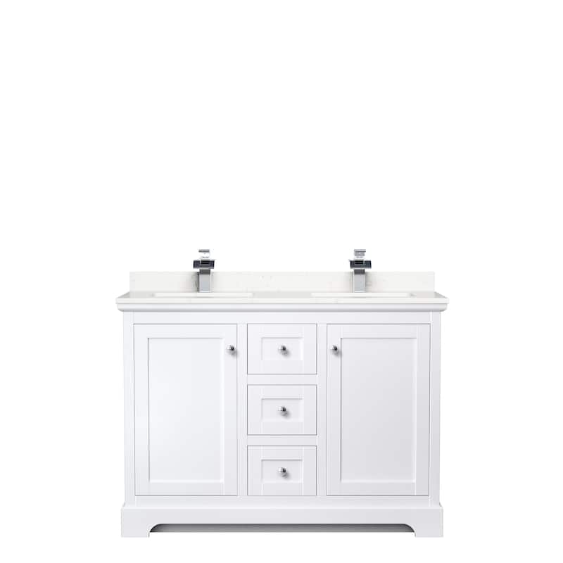 Avery 48 Inch Double Vanity, Cultured Marble Top