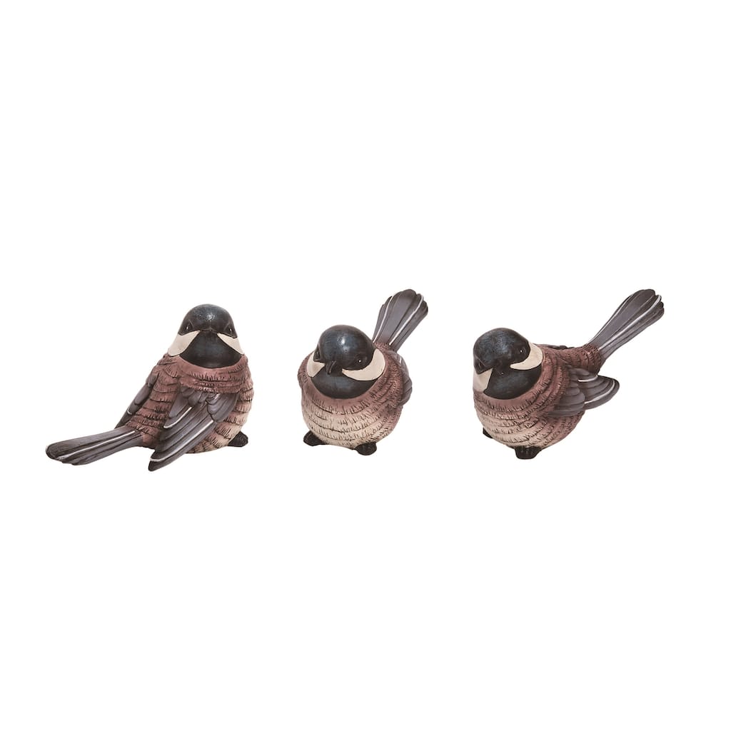 Transpac Large Resin Tonal Bird Set of 3 Spring Home Decorations