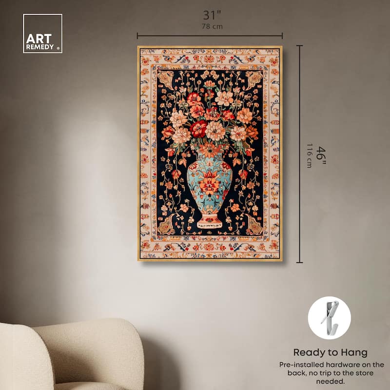 Persian Vase and Flowers II Canvas by Art Remedy
