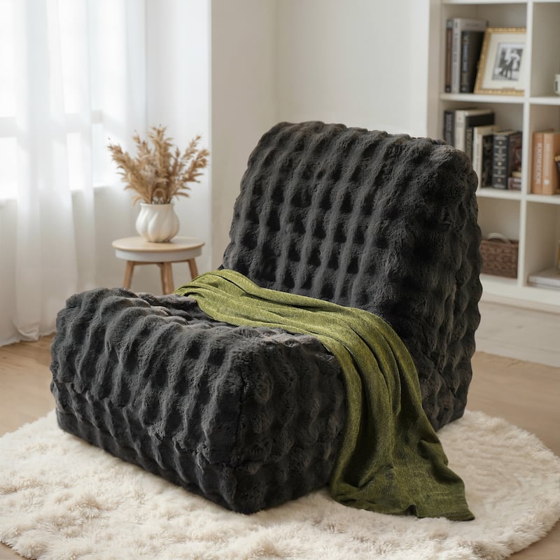 XIZZI Bean Bag Chair for Living Room Soft Plush Lounge Seating - Dark Grey