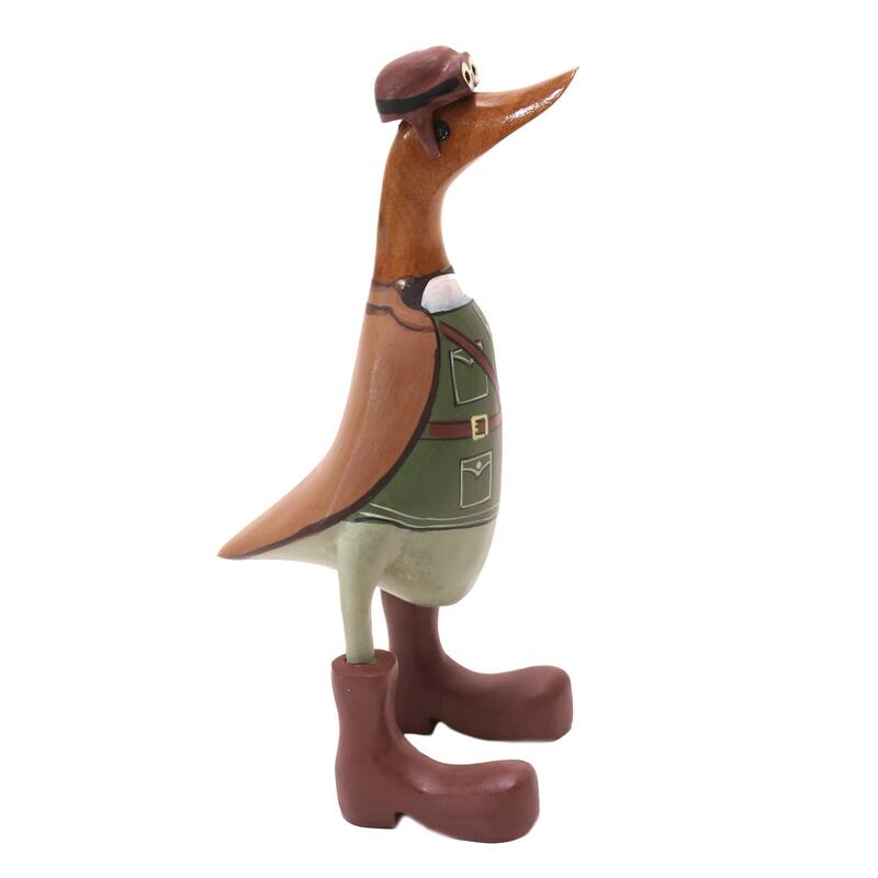 Novica Handmade Soldier Duck Teak Wood Statuette