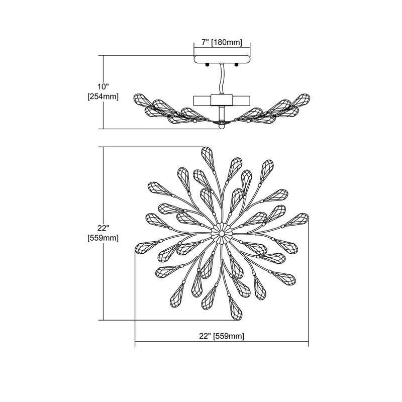 Elk Home Crislett Sunglow Bronze With Crystal 4 Light Semi Flush Mount