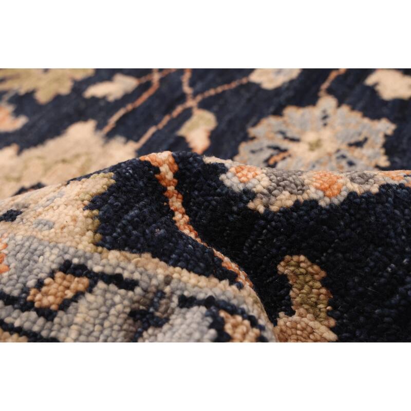 ECARPETGALLERY Hand-knotted Jules Serapi Dark Navy Wool Rug - 7'11 x 9'9