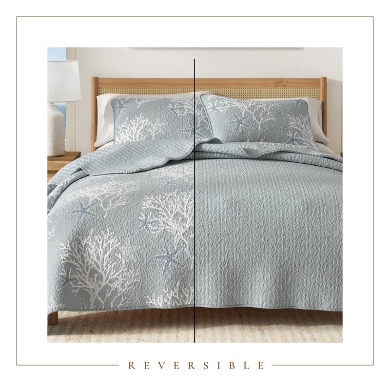 Linery & Co. Coastal Microfiber Quilt Set With Shams