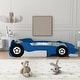 preview thumbnail 8 of 10, Twin Size Race Car-Shaped Platform Bed with Wheels