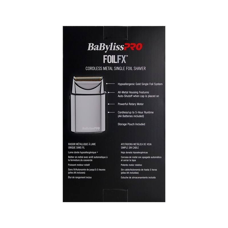 BaByliss PRO Hypoallergenic Gold Single Foil Cordless Shaver FXFS1 + Barberology Professional Cutting Cape + Comb Set Red