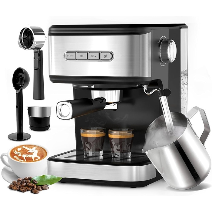 Machine,Espresso Coffee Maker with Milk Frother Steam Wand