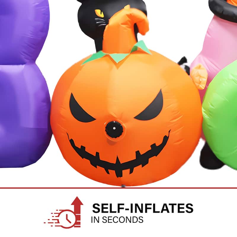 Haunted Hill Farm 5-Ft. Tall Pre-lit Musical Inflatable Boo Sign