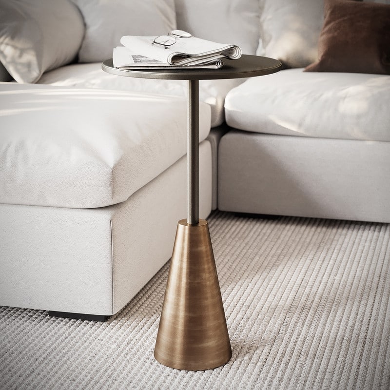 Nyla Round Pedestal End Table - 23.5"H x 13.5"W x 13.5"D