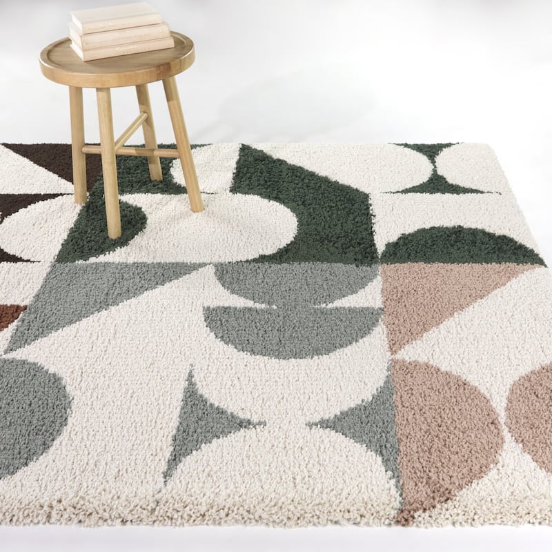 Bellanca Modern Geometric Area Rug - 7'10" x 10' - Cream