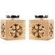 preview thumbnail 4 of 3, Snowflake Box Wooden Christmas Tealight Holders - 4.75" - Set of 2