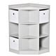 preview thumbnail 1 of 5, HOMCOM Kids Corner Cabinet, Cubby Toy Storage Organizer, Bookshelf Unit with Three Baskets