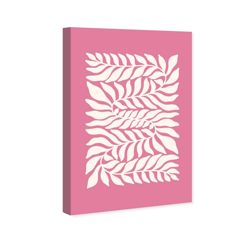 Wynwood Studio Canvas Floral and Botanical Ferns in Harmony Pink and Ivory Modern & Contemporary Wall Art Canvas Print