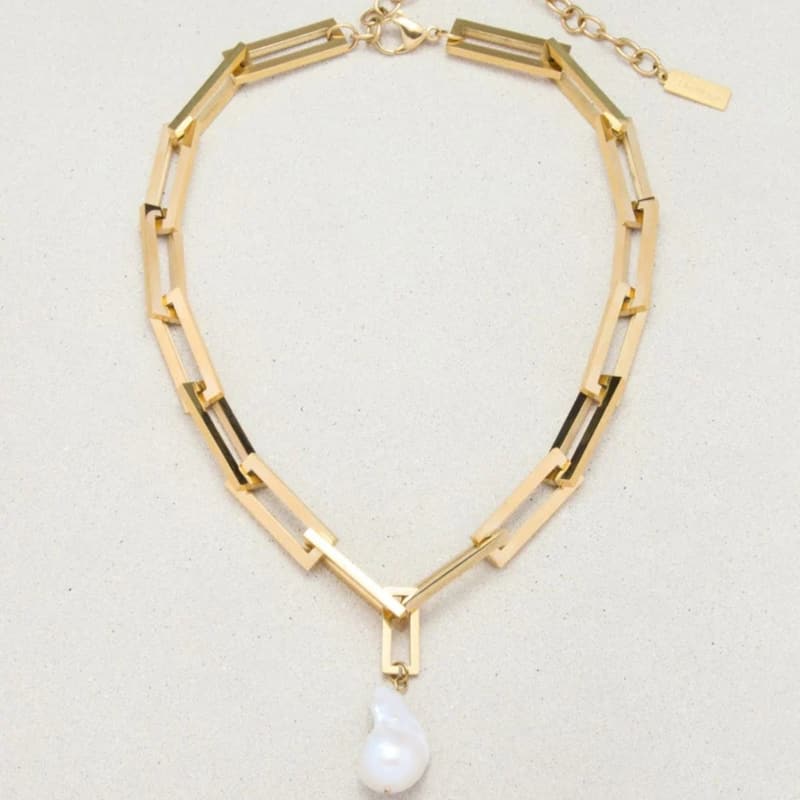 Bliss Diamond 17" Terry Chain Chunky Heavy Weight Baroque Freshwater Pearl 25mm Pearl Necklace