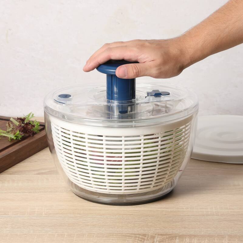 Sur La Table Kitchen Essential 6.3 Qt Salad Spinner, Fruit Wahser, Fruit Washing Bowl with Strainer, Vegertable Cleaner
