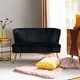 preview thumbnail 61 of 114, HULALA HOME Monica Modern Velvet Curved Tufted Back Loveseat with Metal Tapered Legs BLACK