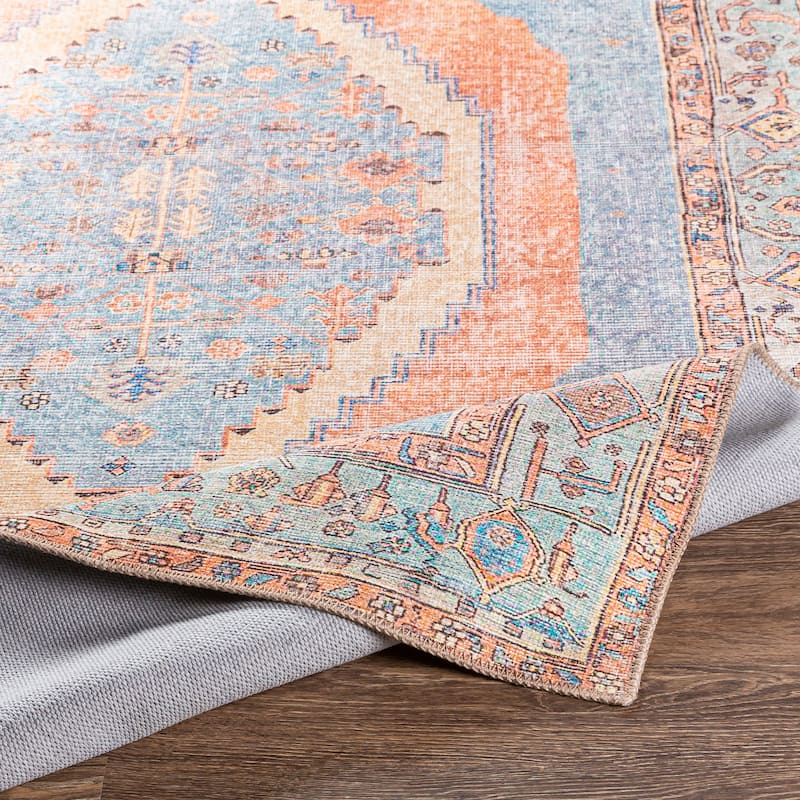 Artistic Weavers Elisa Vintage Medallion Printed Machine Washable Area Rug