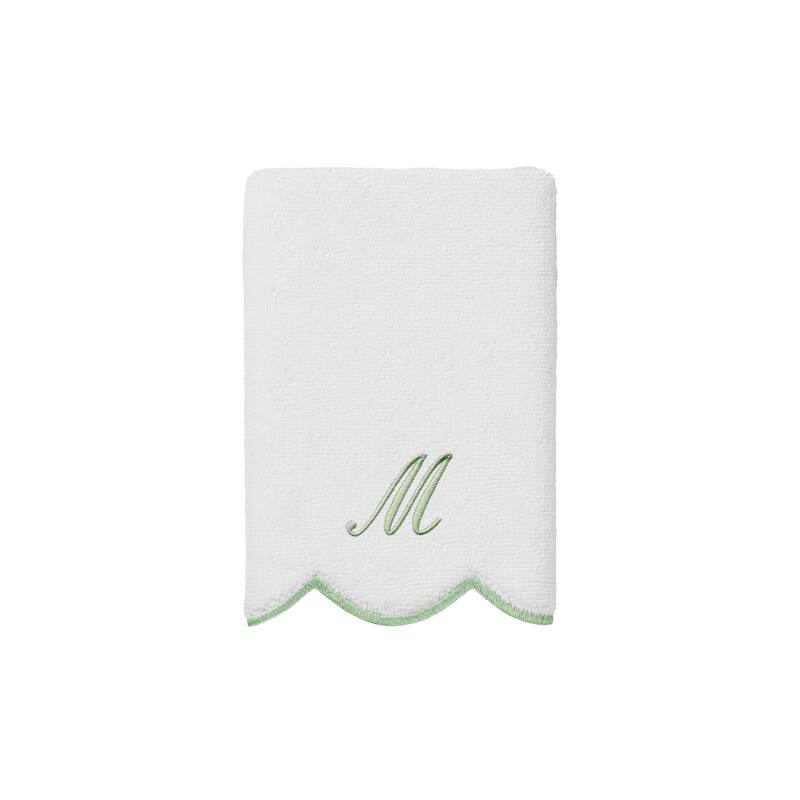 Authentic Hotel and Spa 100% Turkish Cotton Green ADORNIA Scallop Personalized 3 Piece Towel Set - 3 Piece Set