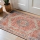 preview thumbnail 63 of 102, Medallion Flat Pile Washable Rug – Pet Friendly, Non-Slip, Perfect for Entryway, Living Room, and Bedroom 2' x 3' - Red