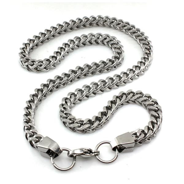 Stainless Steel Curb Link box necklace - 22 inches