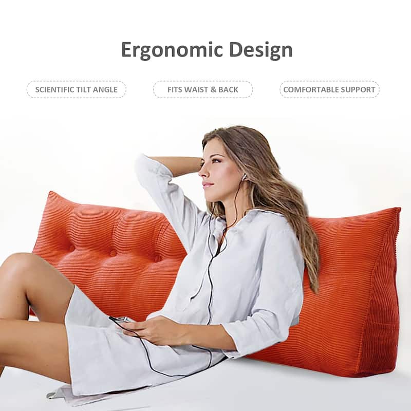 WOWMAX Reading Wedge Pillow Bed Headboard Backrest Support Cushion
