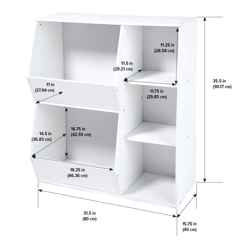 Badger Basket Side-by-Side Combo Bin Storage Unit - 31.5" x 15.75" x 35.5"