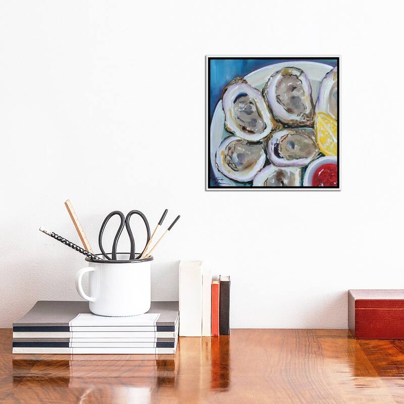 iCanvas "Oysters On The Half Shell" by Kristine Kainer Framed Canvas Print