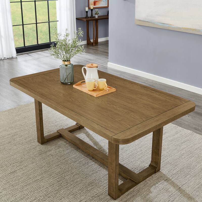 Roundhill Furniture Andus 5-Piece Dining Set, Light Oak