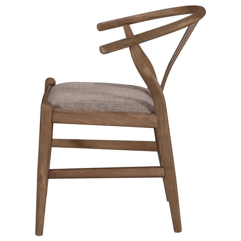 Walnut Brown/Brown Fabric Upholstered Wood Frame Dining Chair, Set of 2, Sturdy Dining Chair for Dining Rooms - 21.75
