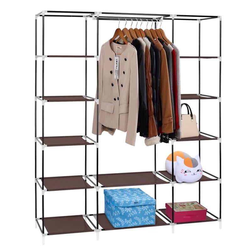 67''/ 69" Portable Clothes Closet Wardrobe Storage Organizer