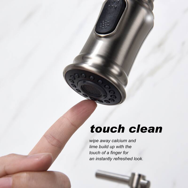 Chrome Bridge Kitchen Faucet with Pull-Down Sprayhead