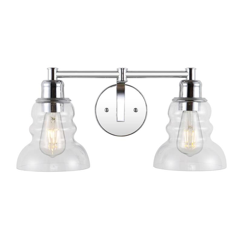 Modernist Vintage Metal/Glass Industrial Rustic LED Vanity, by JONATHAN Y
