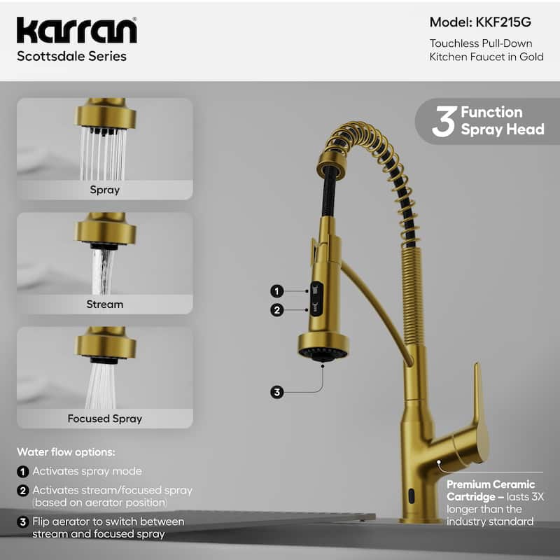 Karran Scottsdale Touchless Single-Handle Pull-Down Sprayer Kitchen Faucet