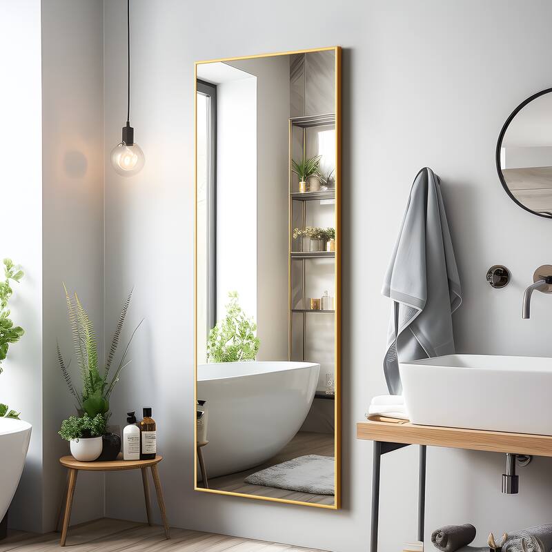 Modern Thin Frame Wall-mounted Vanity Mirror (Set Of 2） - 47*22