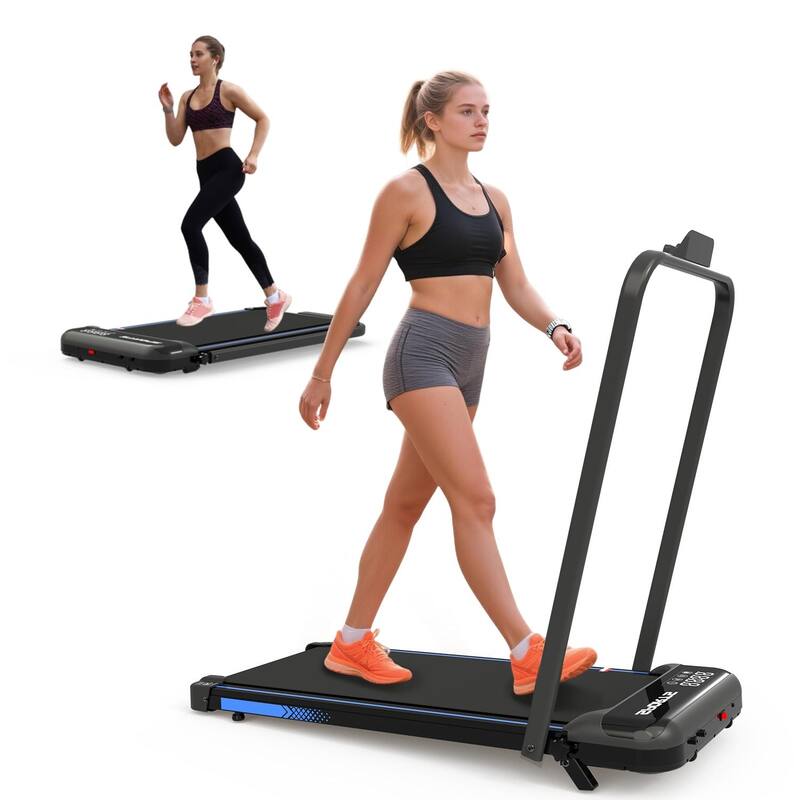 3 in 1 Under Desk Treadmill with Incline, Walking Pad with Handle Bar with Remote Control & LED Display, Foldable Treadmills