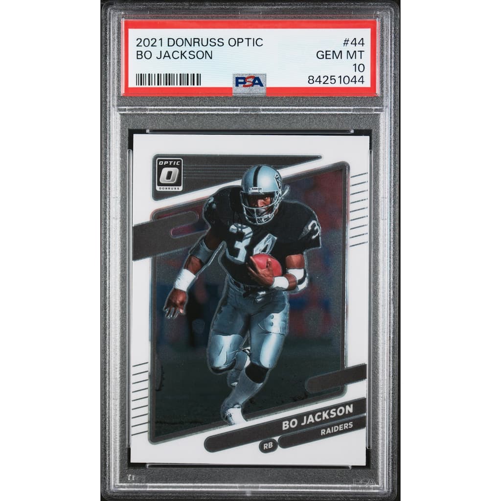 Bo Jackson 2021 Panini Donruss Optic Football Card #44 Graded PSA 10 - 8'6" x 11'6"