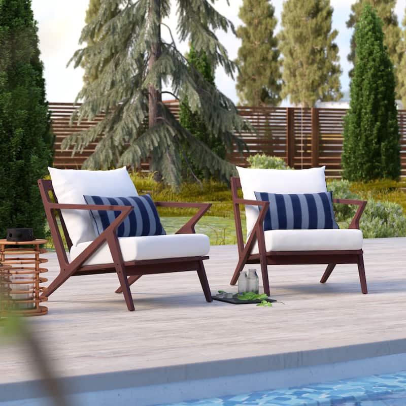 Vaughn 2 Piece Sunbrella Outdoor Patio Club Chairs