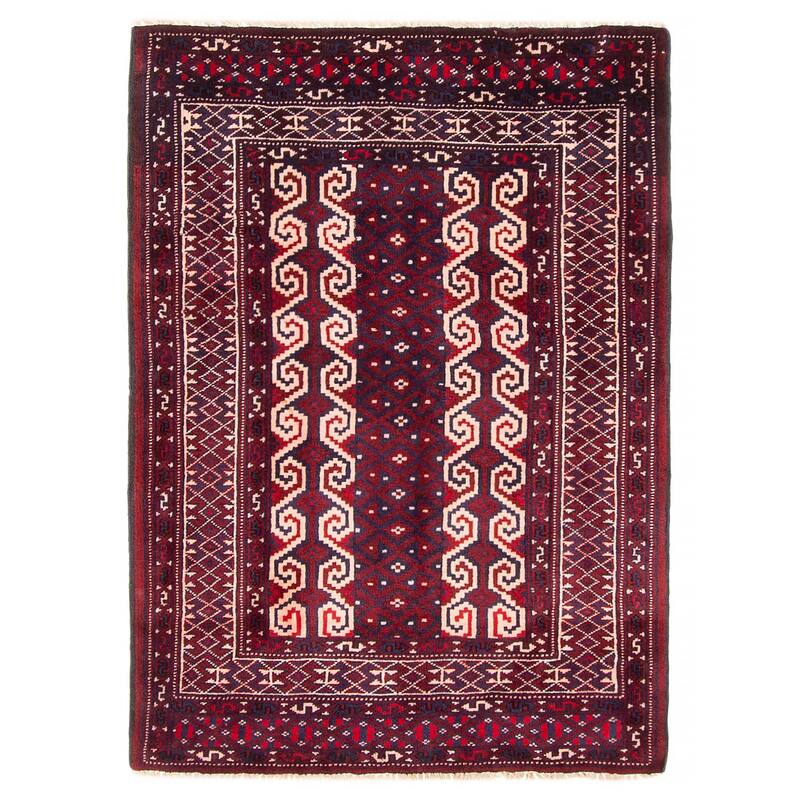 ECARPETGALLERY Hand-knotted Teimani Navy Wool Rug - 2'10 x 4'3 - Dark Navy - 2'10 x 4'3